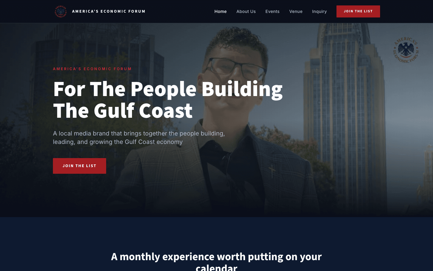 America's Economic Forum — Homepage — video hero, 'For The People Building The Gulf Coast'