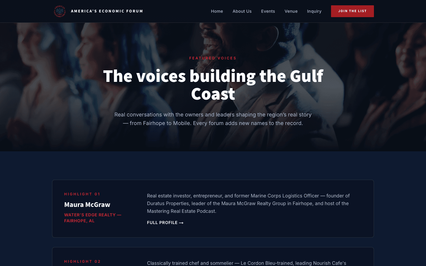 Featured Voices — Gulf Coast leader profiles hub