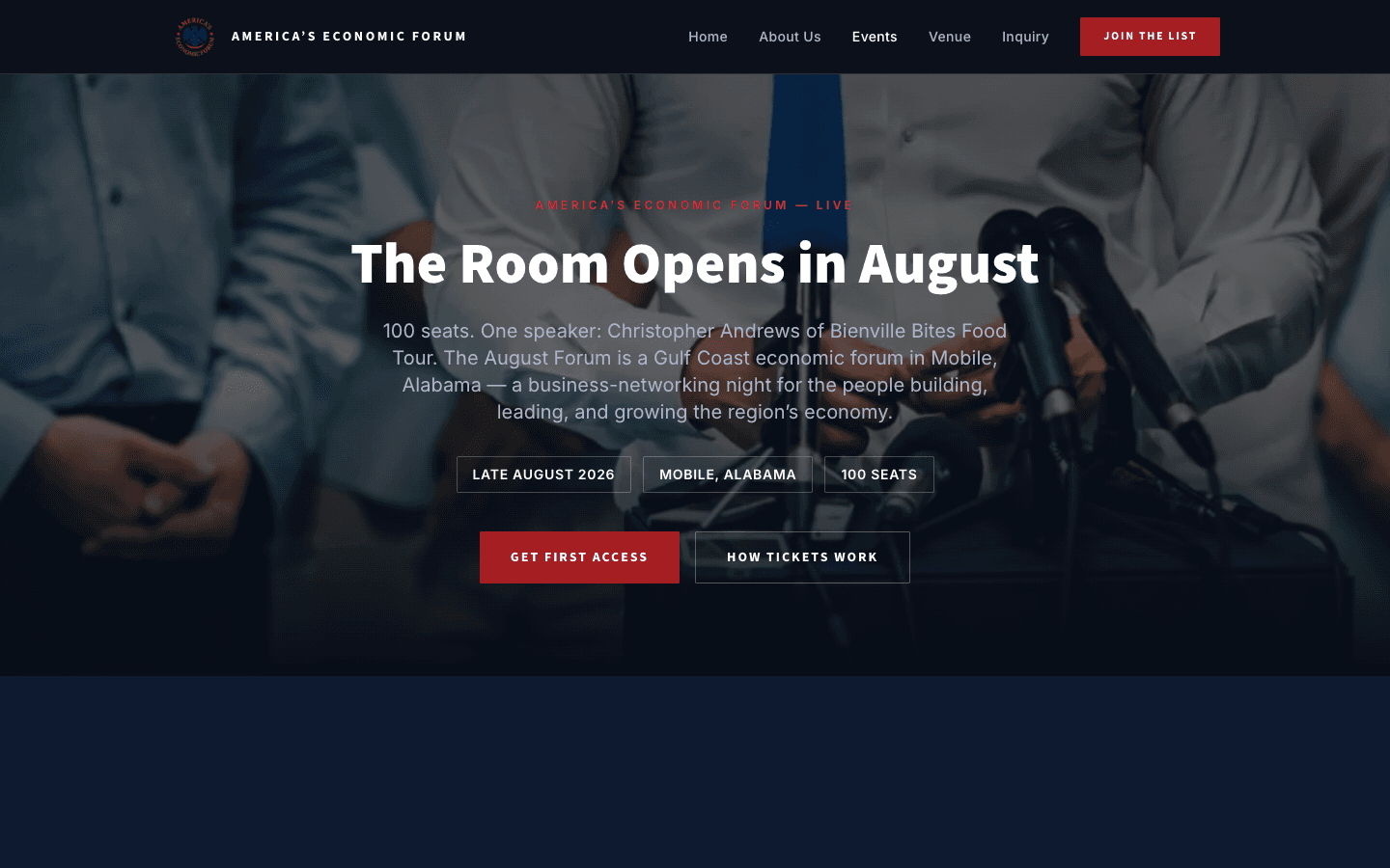 Events — 'The Room Opens in August' forum page