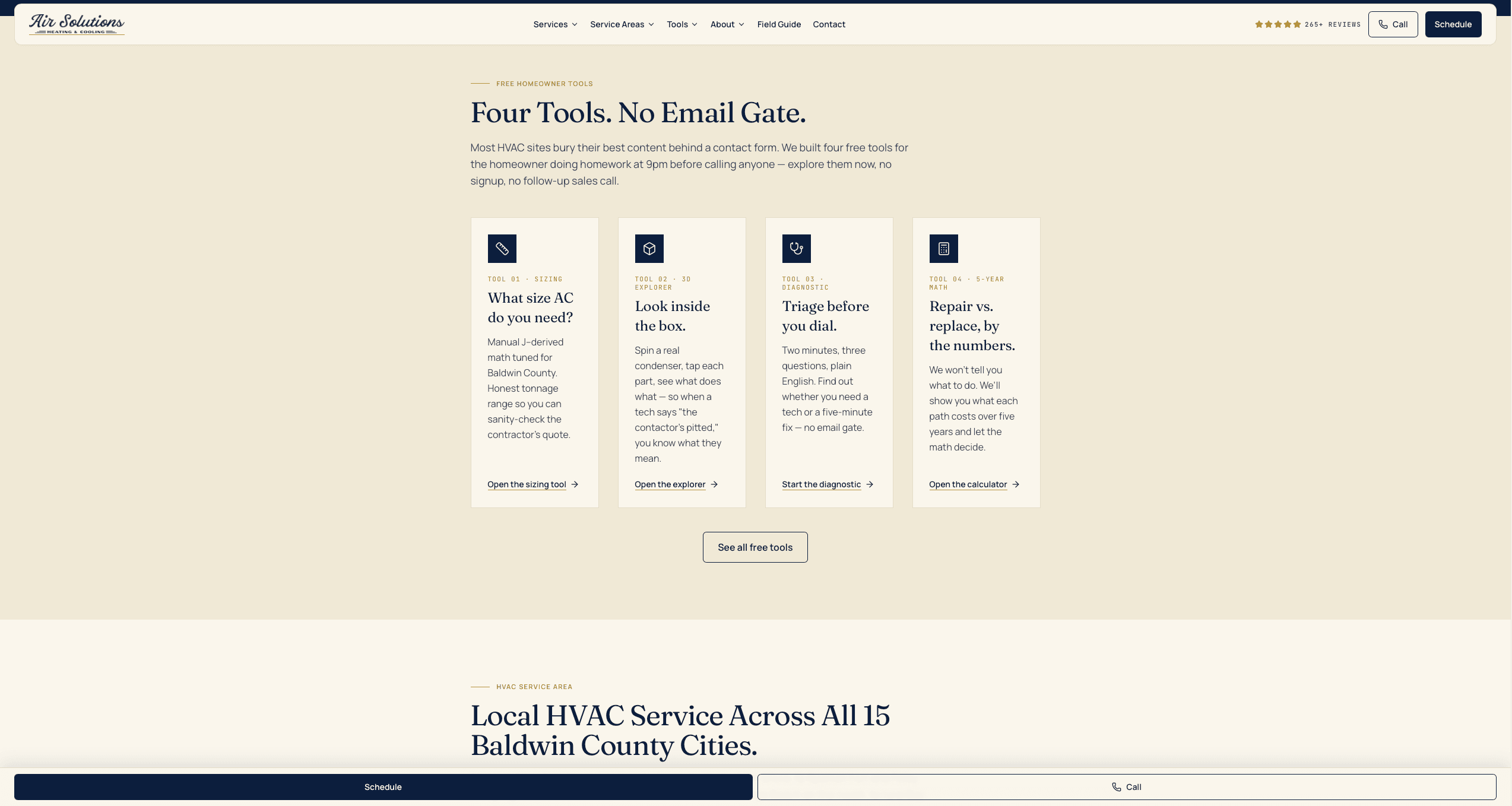 Four interactive tools — gated discovery