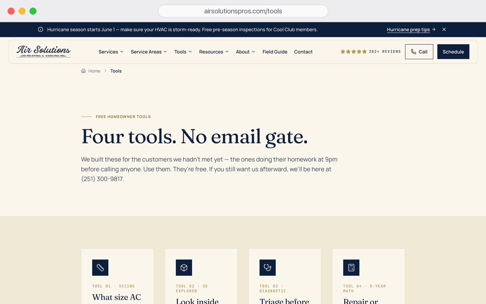 Four interactive tools — gated discovery
