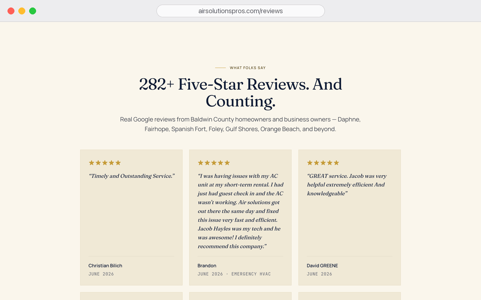282+ five-star reviews + GBP automation