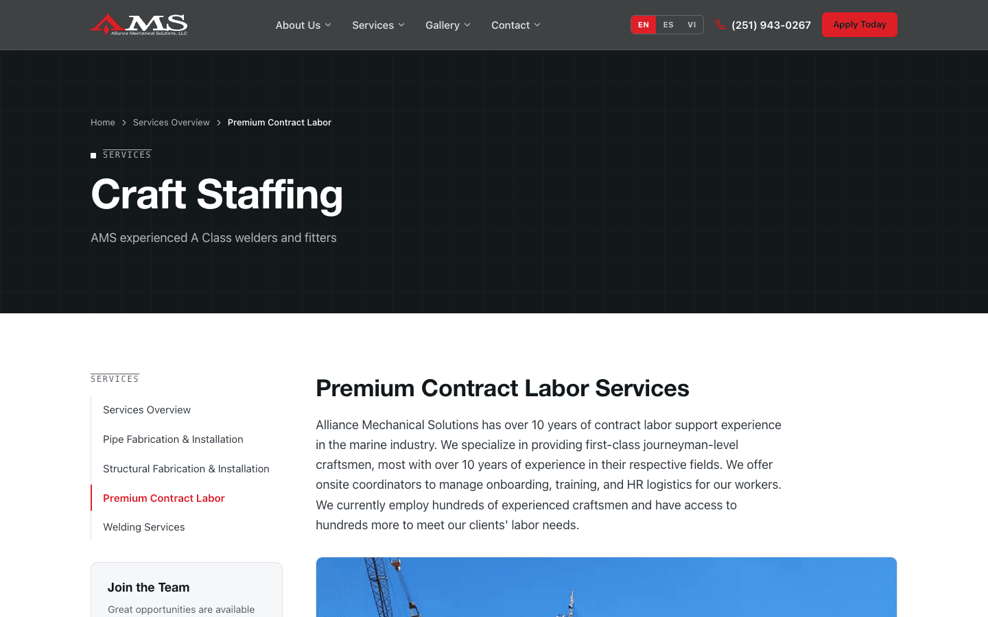 Craft Staffing — premium contract labor for the marine industry