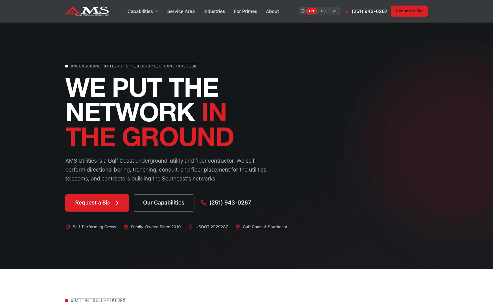 AMS Utilities — Homepage — We Put the Network in the Ground