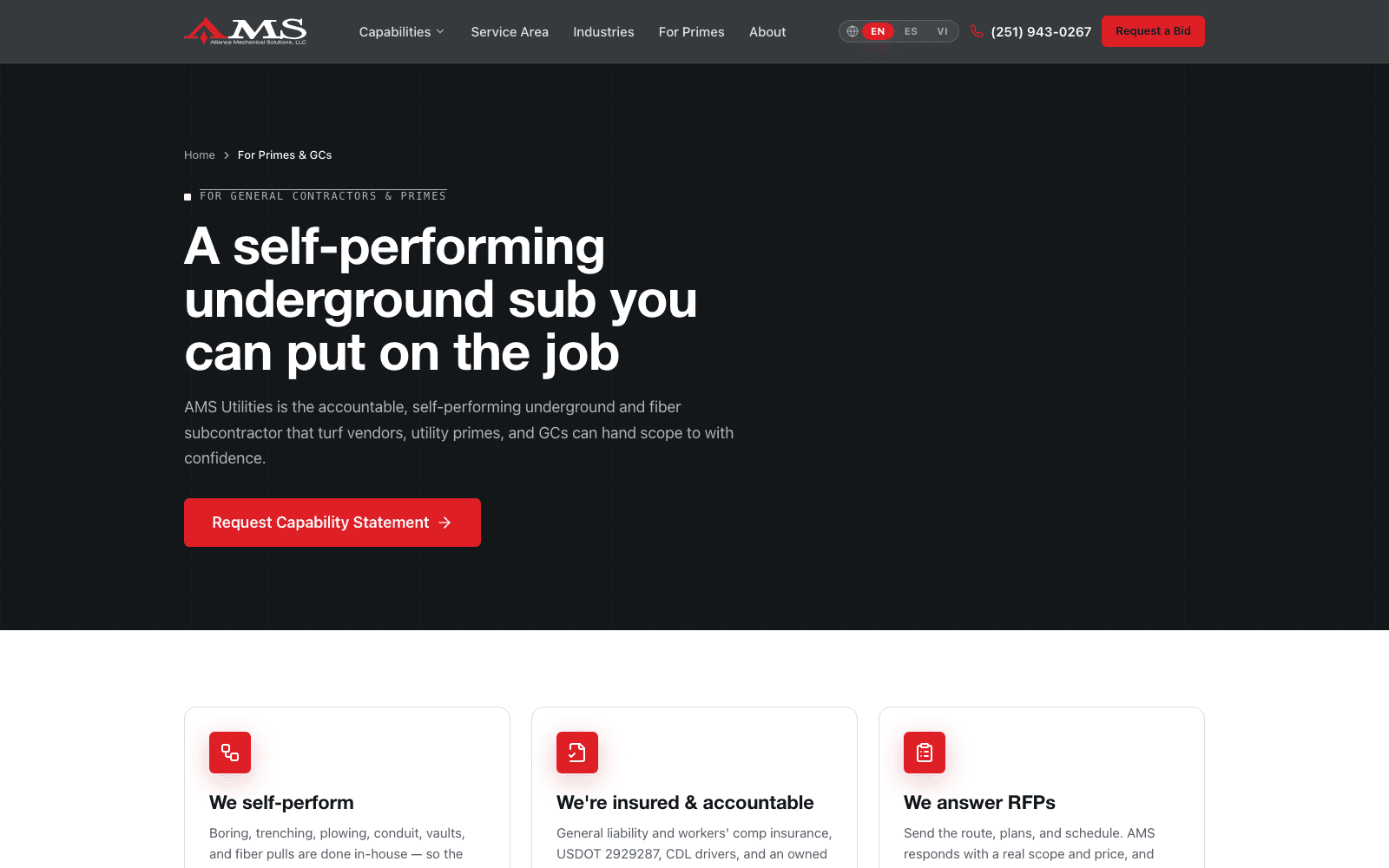 For Primes & GCs — self-performing subcontractor positioning