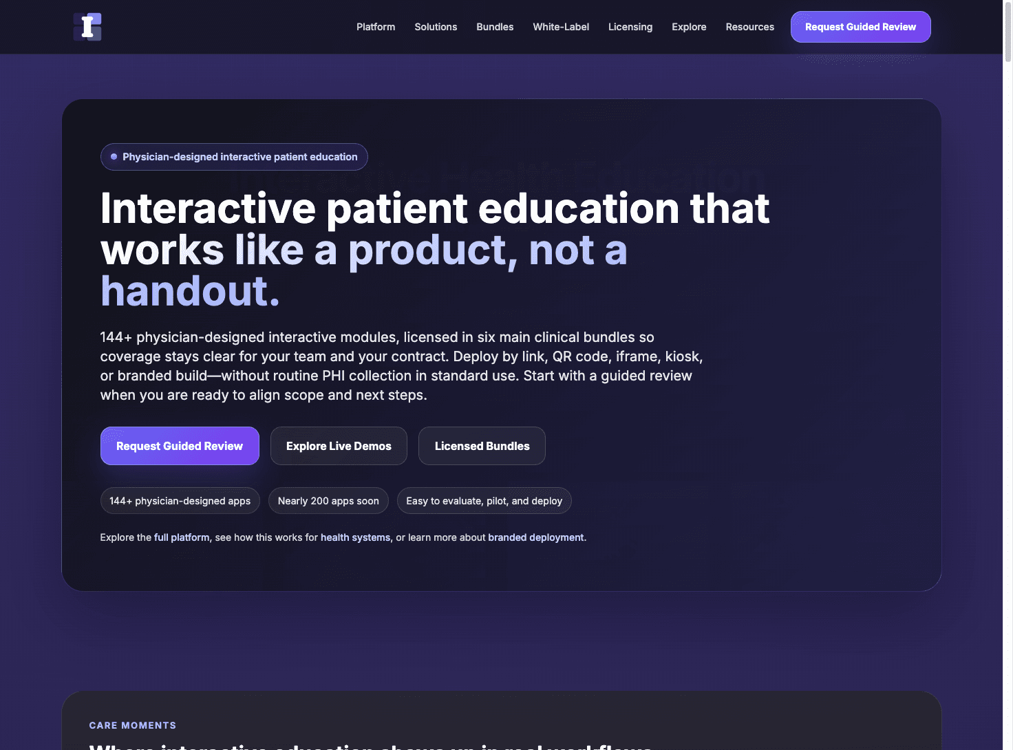 IHE Marketing — Homepage hero — IHE platform positioning