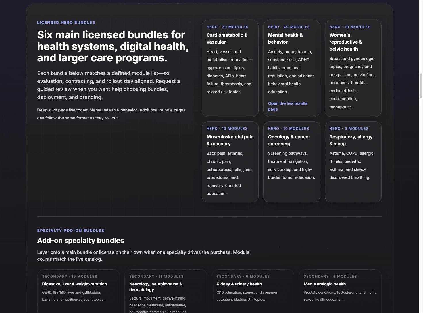 Bundles — condition-level app packaging
