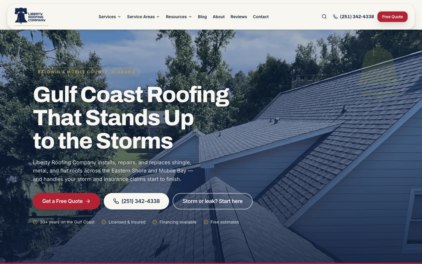 Liberty Roofing Company — cover screen