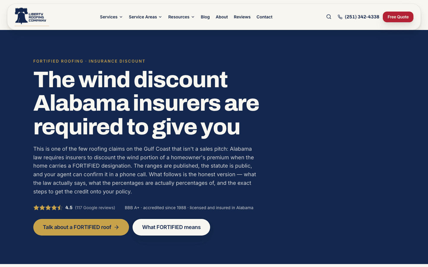 FORTIFIED — the wind discount Alabama insurers are required to give
