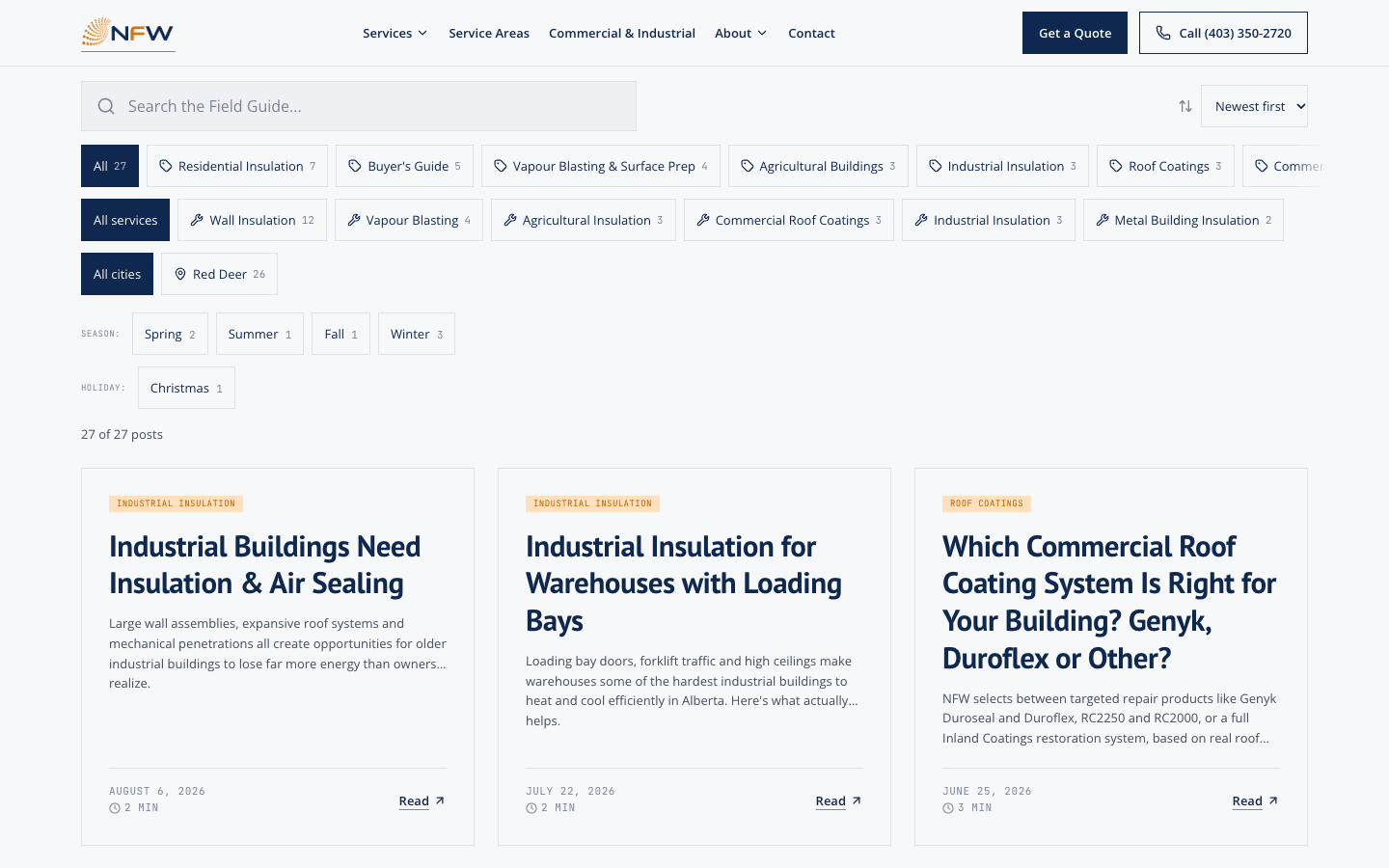 The Field Guide — 27 posts with faceted search