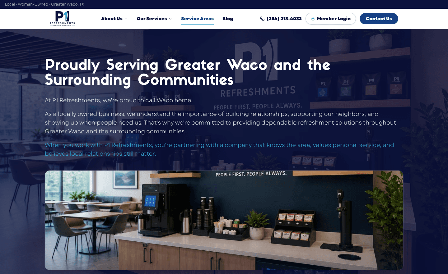 Service Areas — ten-city coverage hub