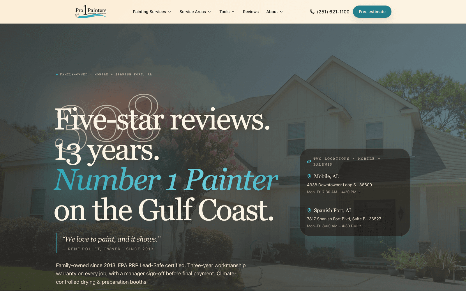 Pro 1 Painters — homepage