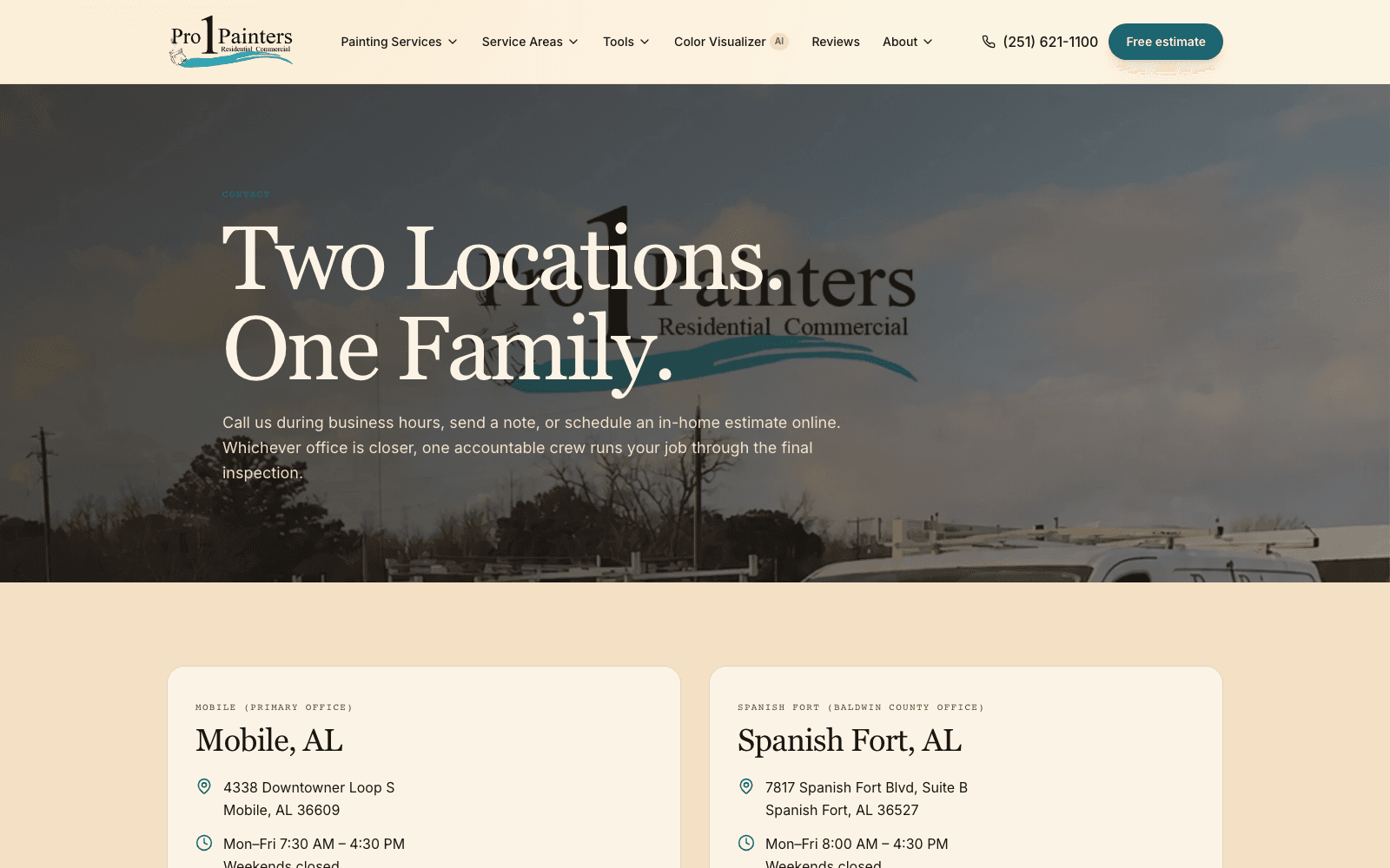 Contact — two locations, one family
