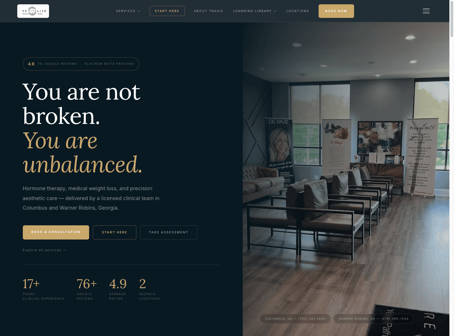 Revitalize Medical & Wellness — homepage