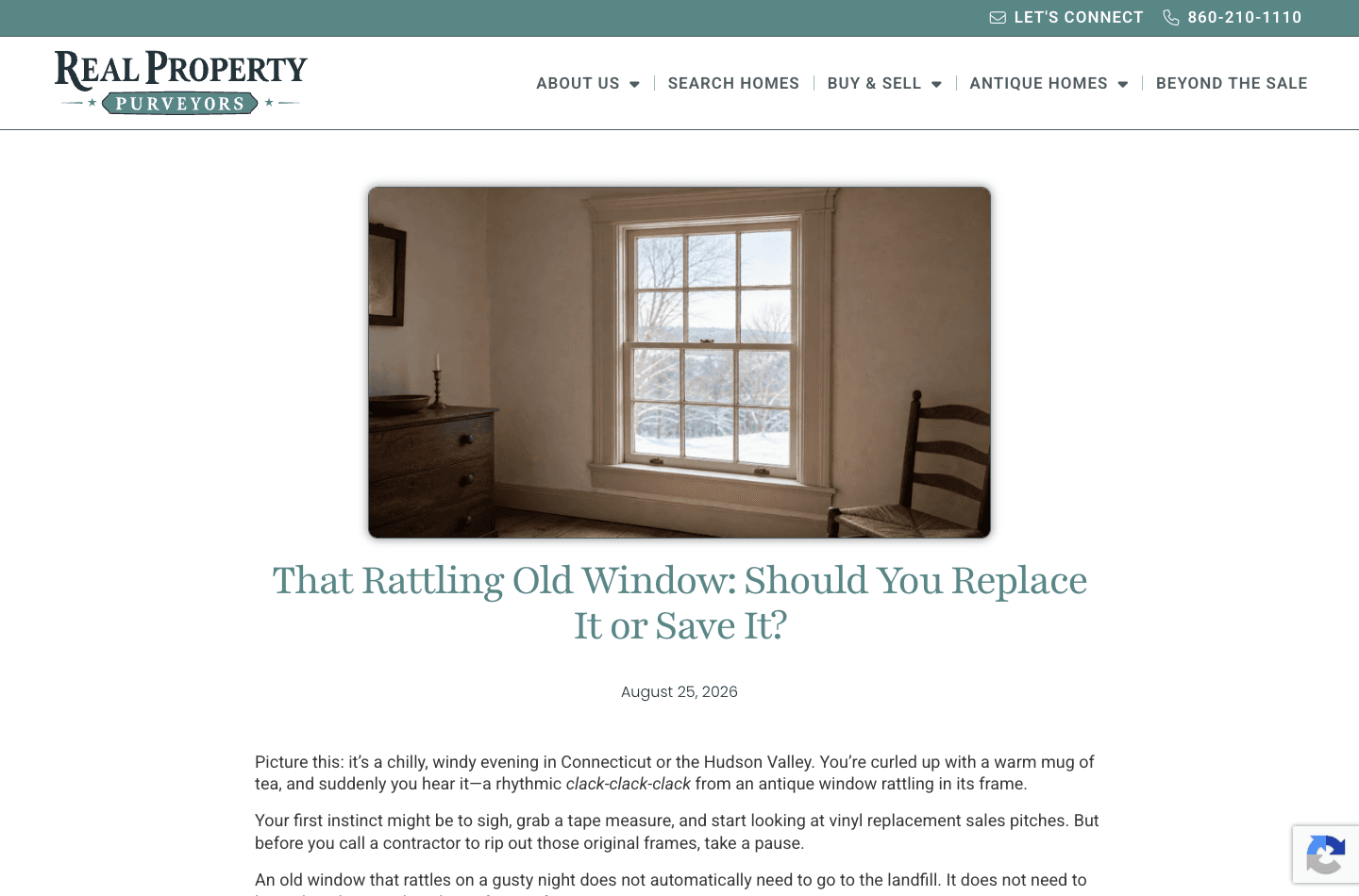 Editorial — a Mary-reviewed historic-windows article