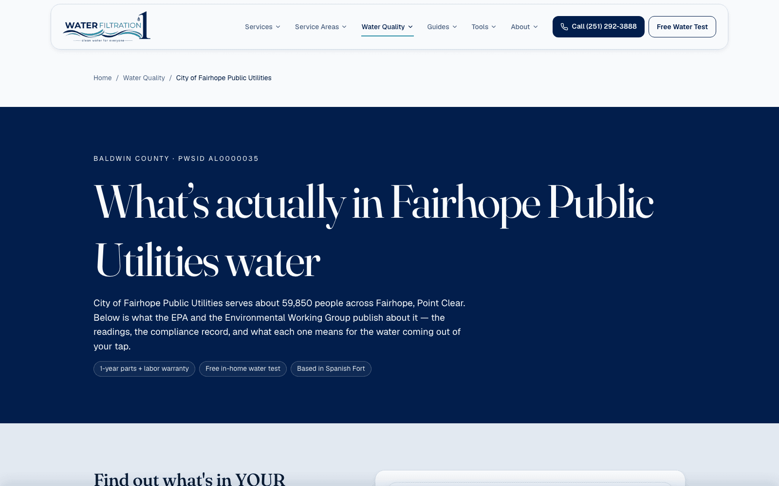 Utility report — what's actually in Fairhope's water