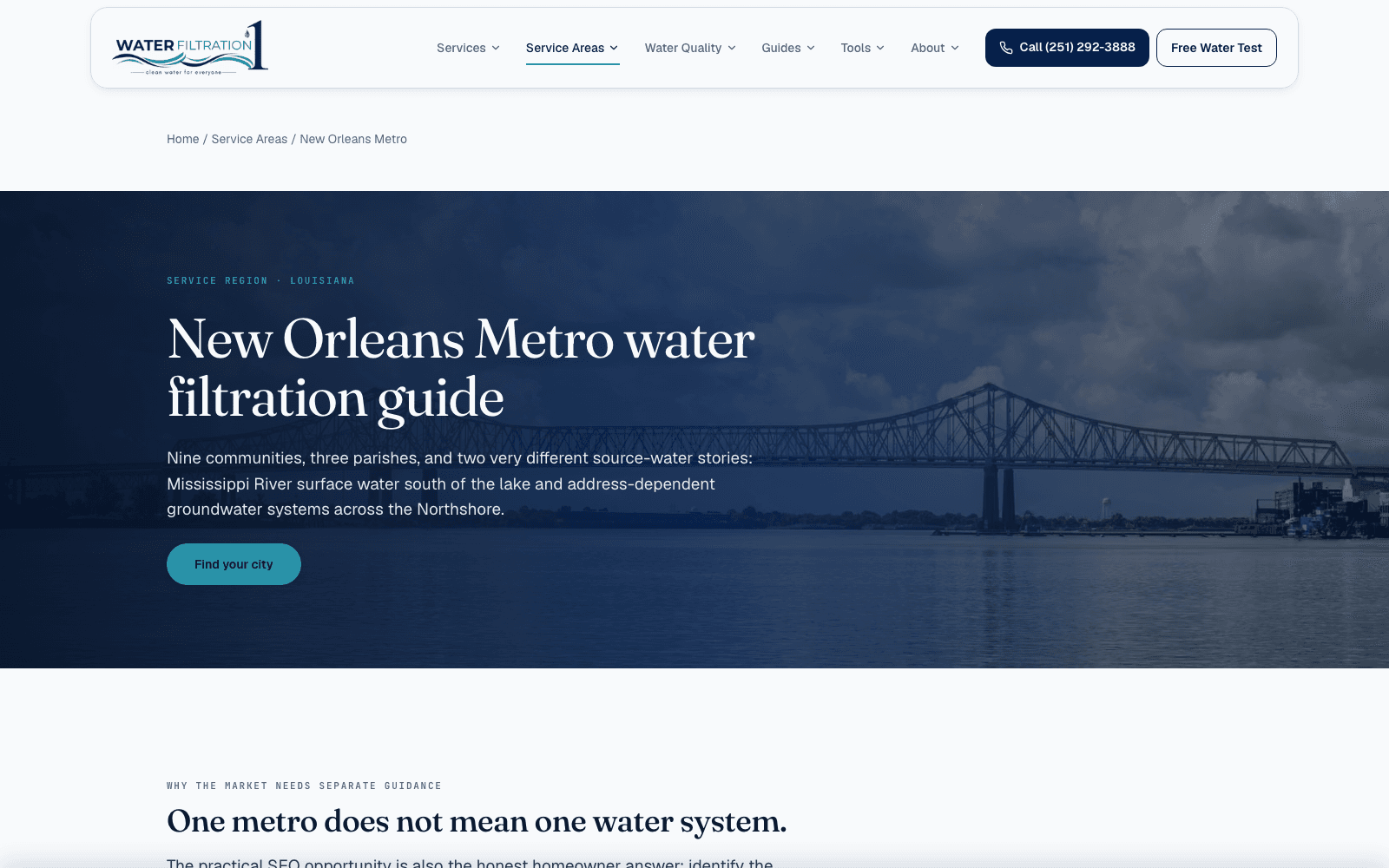 New Orleans Metro — nine communities, two water stories