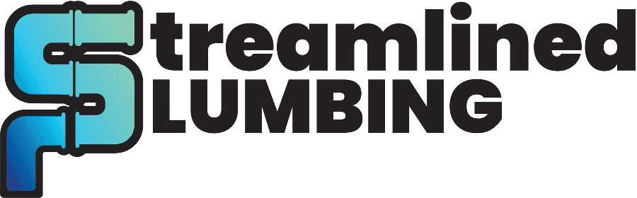 Streamlined Plumbing logo — pipe-built S+P monogram with wordmark