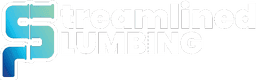 Streamlined Plumbing logo reversed on deep navy