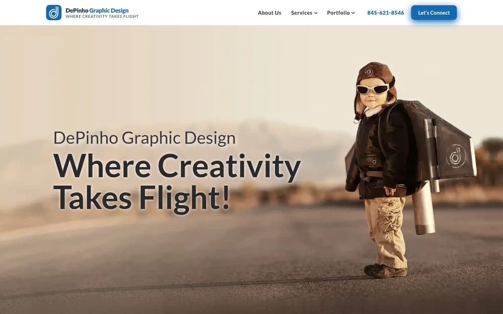 DePinho Graphic Design website homepage