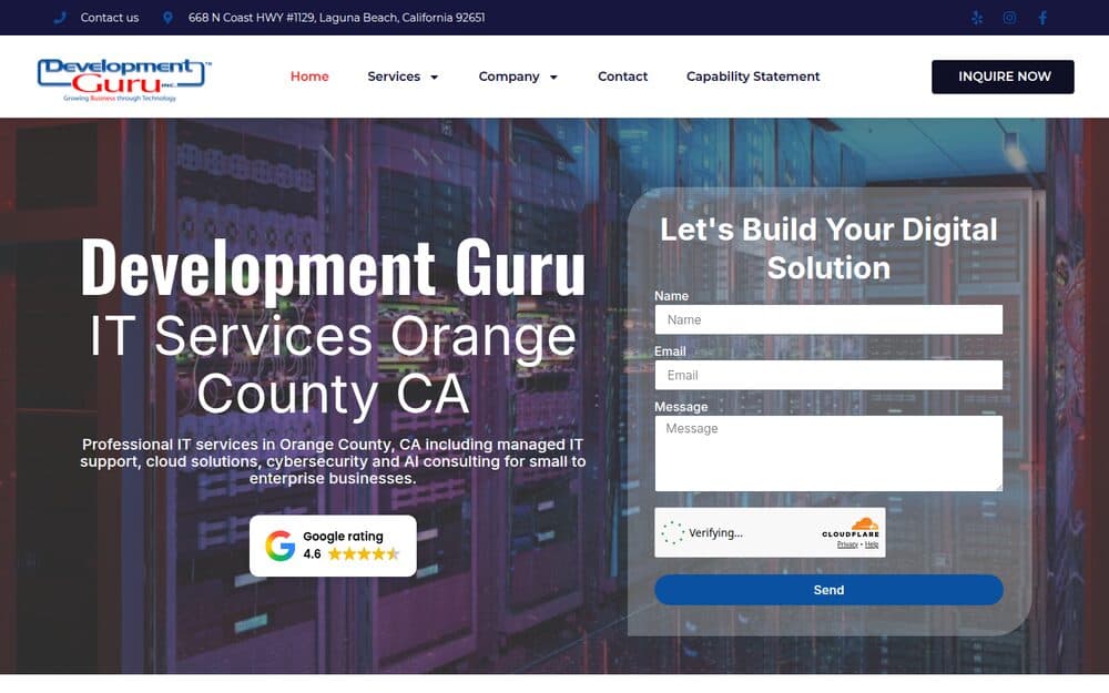 Development Guru website homepage