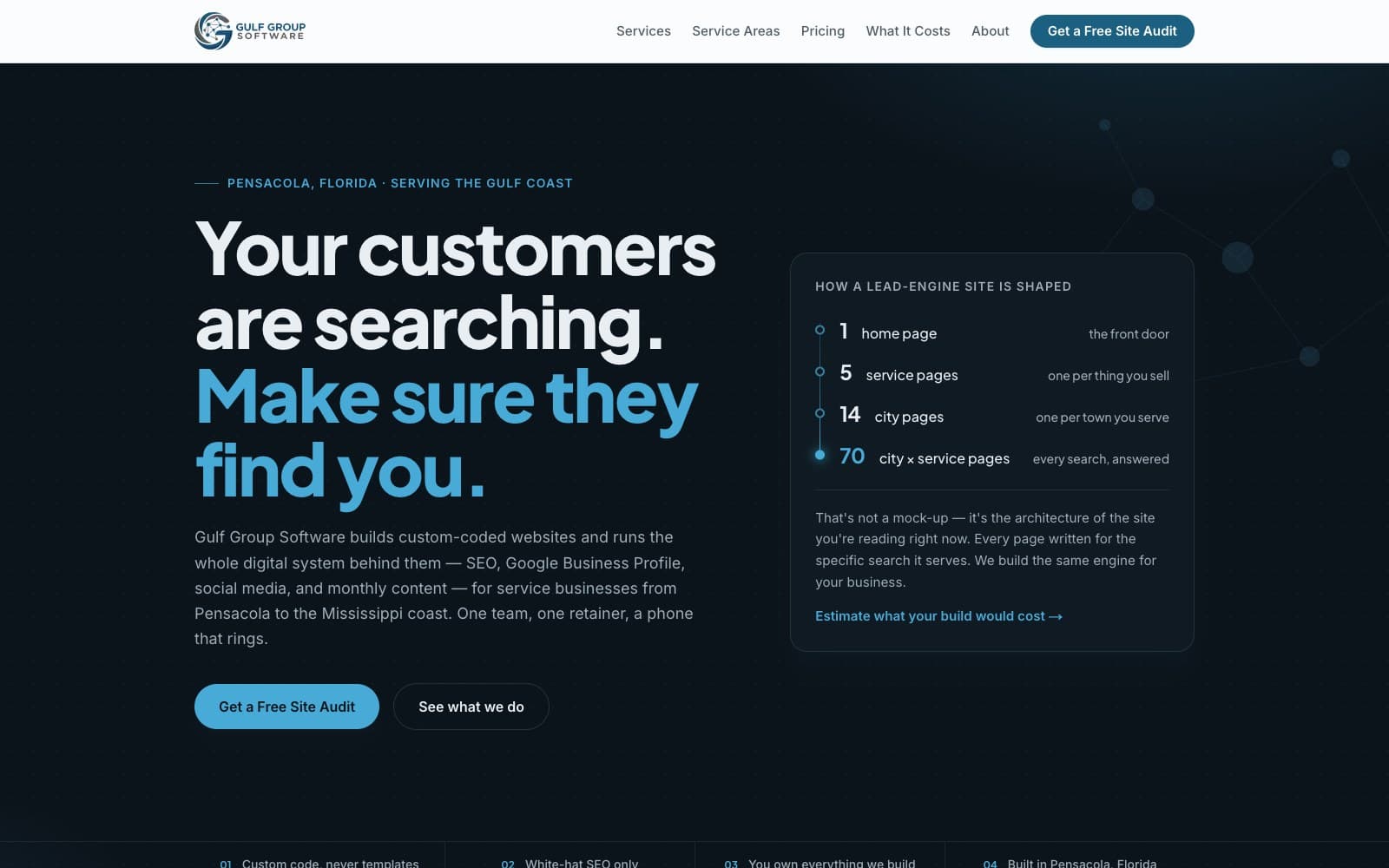 Gulf Group Software homepage — Pensacola web design and SEO